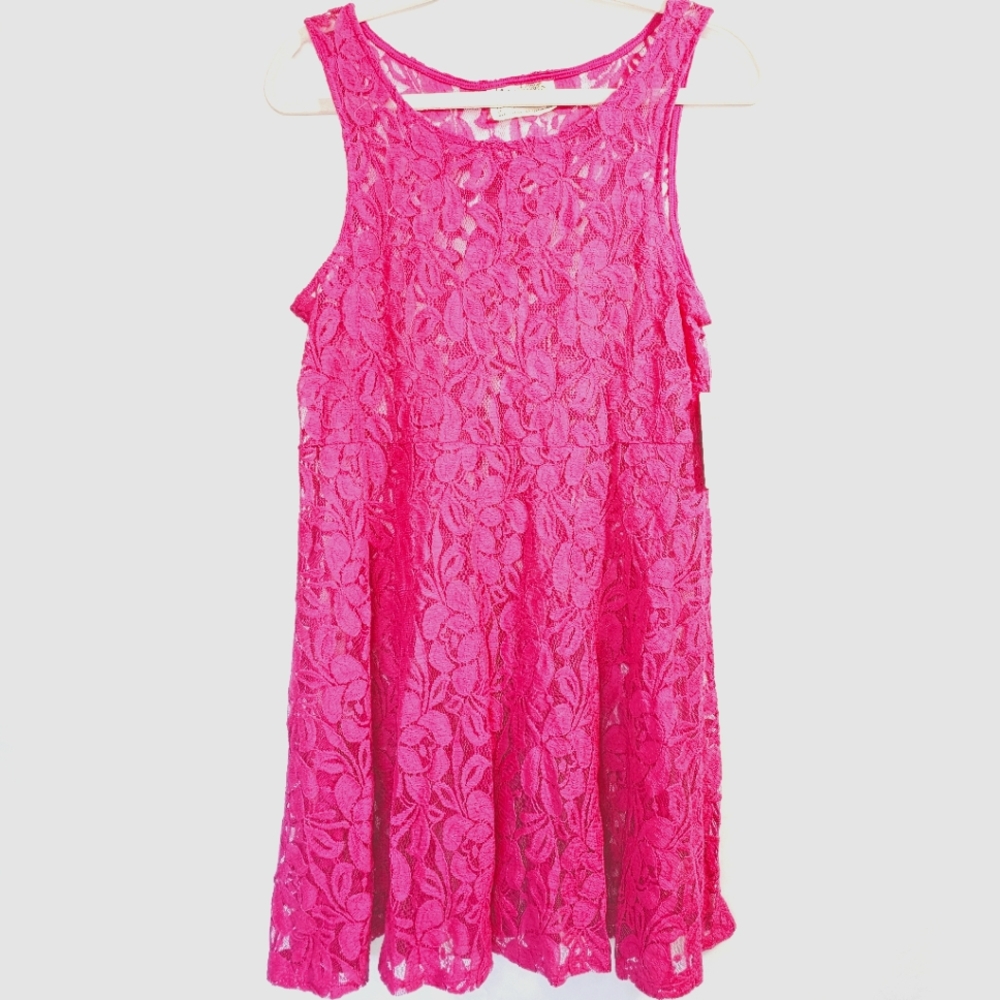 FREE PEOPLE Pink Lace Sleeveless Dress Size Mediun NWT